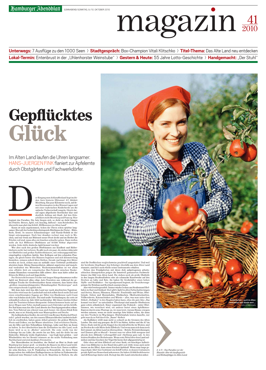 Im Alten Land Laufen Die Uhren Langsamer: HANS-JUERGEN FINK ﬂaniert Zur Apfelernte Durch Obstgärten Und Fachwerkdörfer