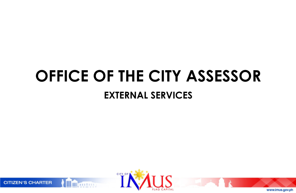 Office of the City Assessor External Services