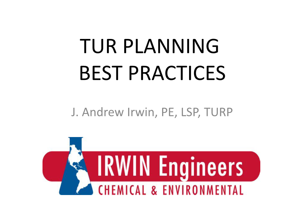 Tur Planning Best Practices
