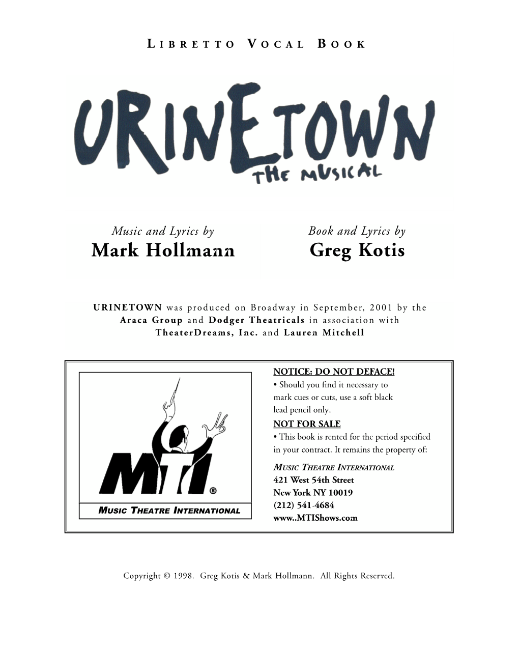 Urinetown Script