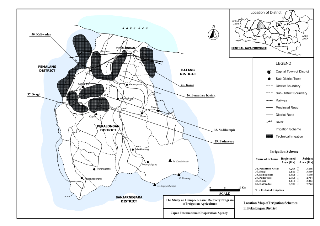 Irrigation Scheme Location Map of Irrigation Schemes in Pekalongan