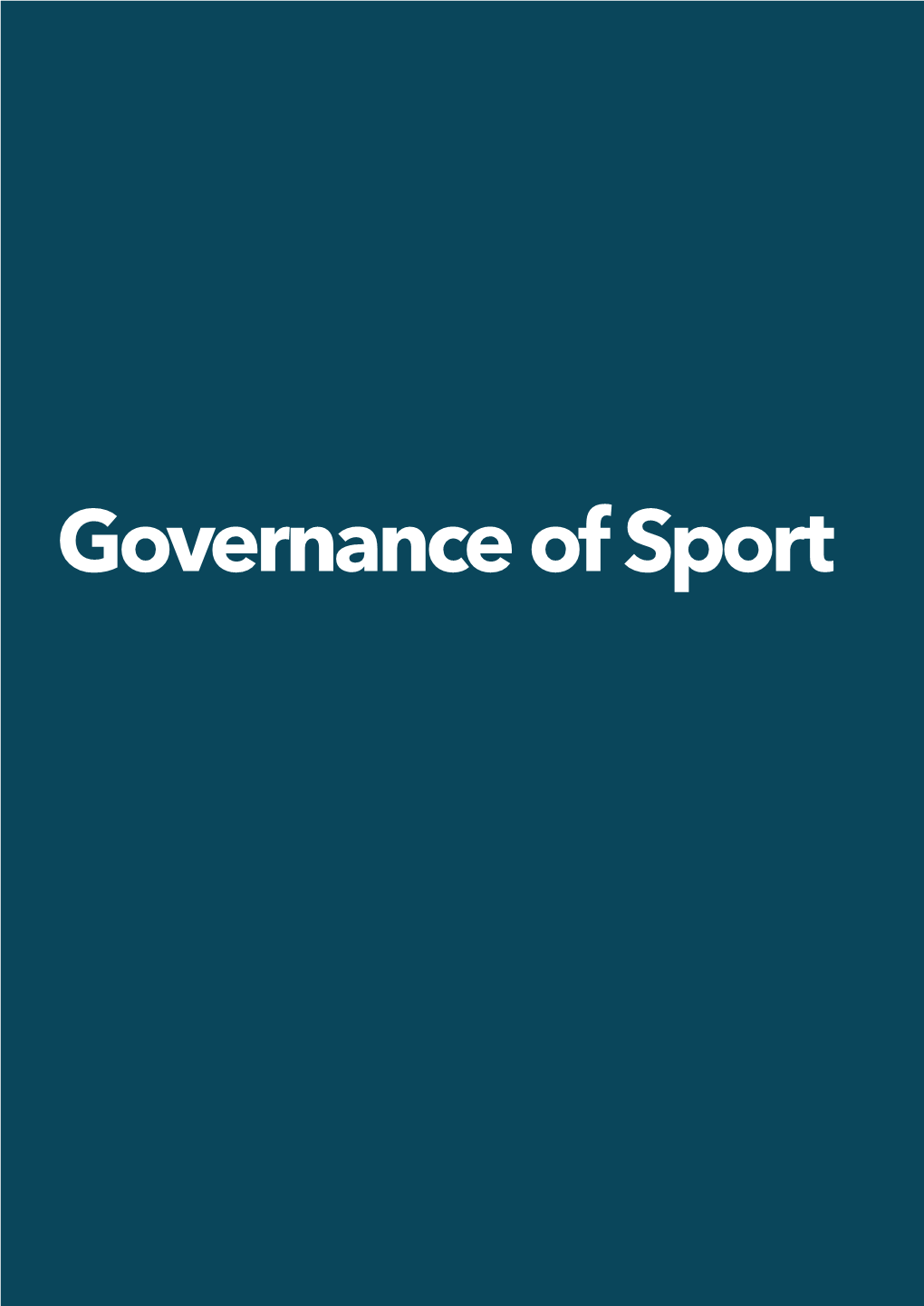 Governance of Sport