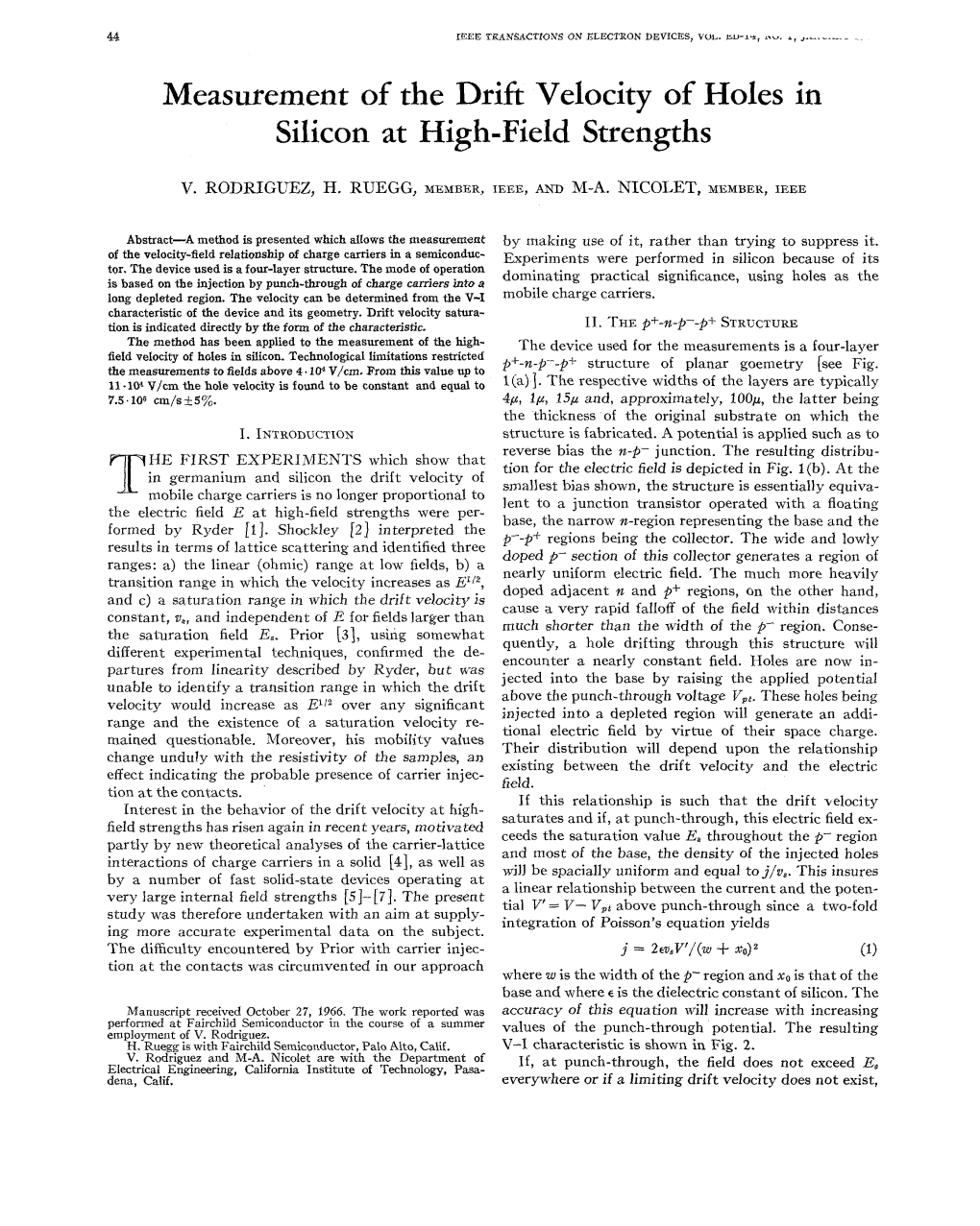 Silicon at High-Field Strengths