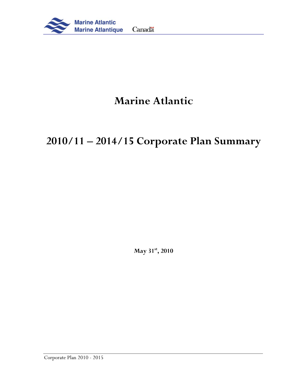 Corporate Plan Summary 2010/11