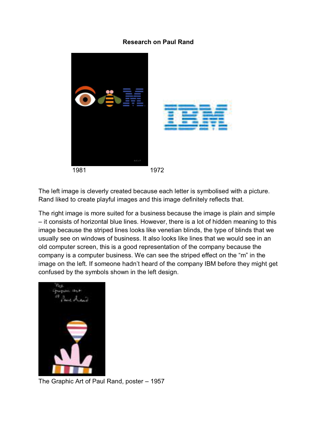 Research on Paul Rand 1981 1972 the Left Image Is Cleverly Created