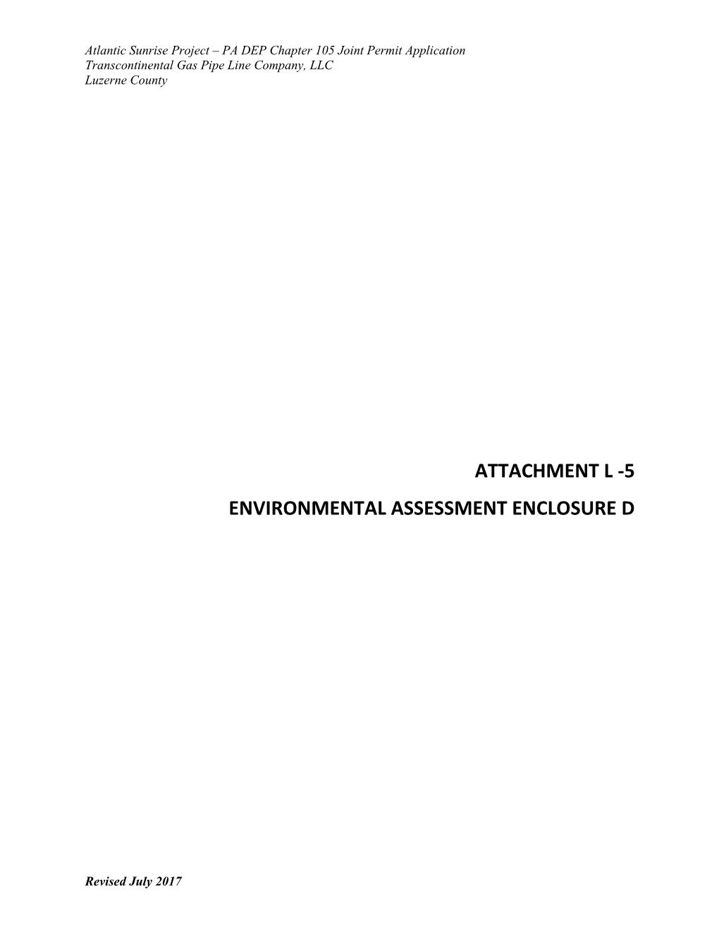 Attachment L -5 Environmental Assessment Enclosure D