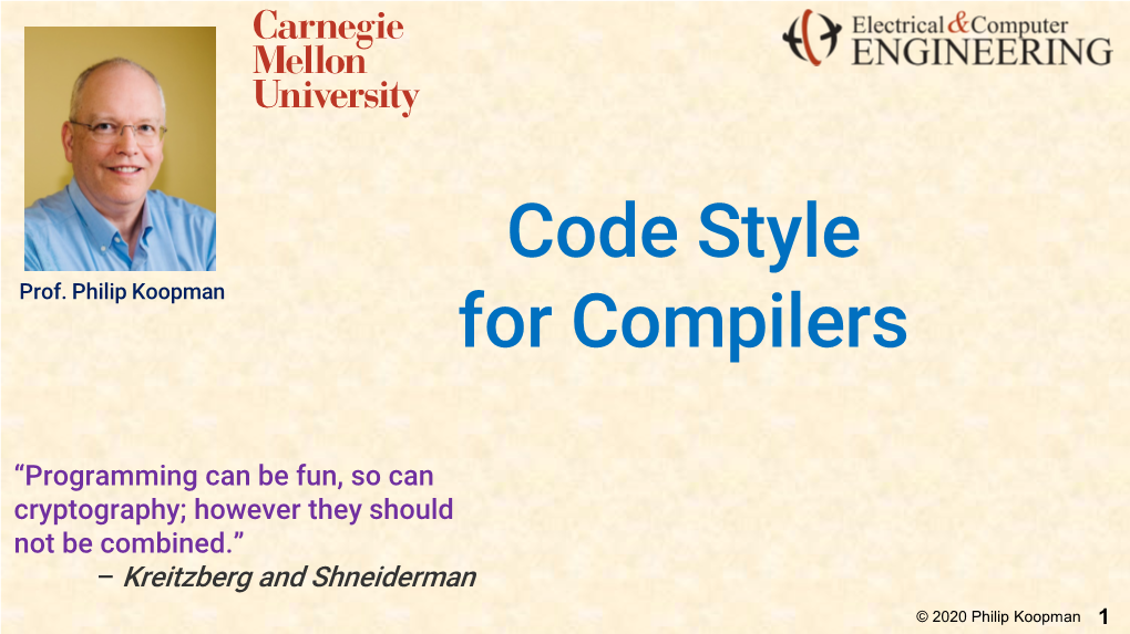 Code Style for Compilers