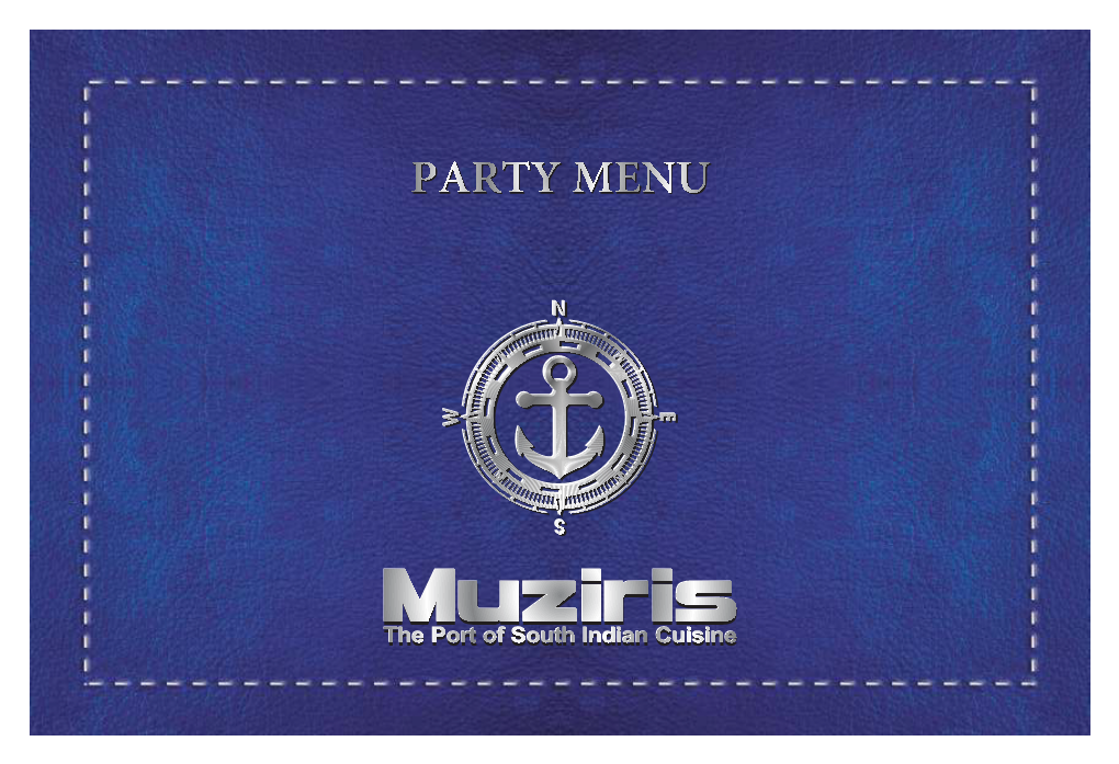 Party Menu Index Welcome Drink