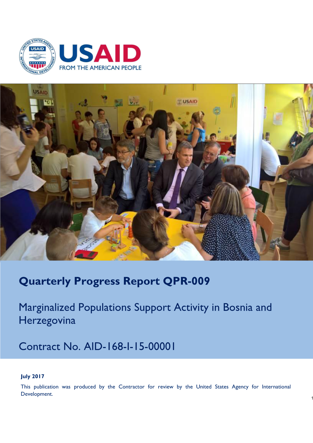 Quarterly Progress Report QPR-009 Marginalized Populations