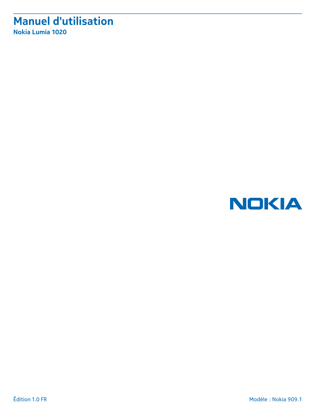 Manuel D'utilisation Nokia Lumia 1020