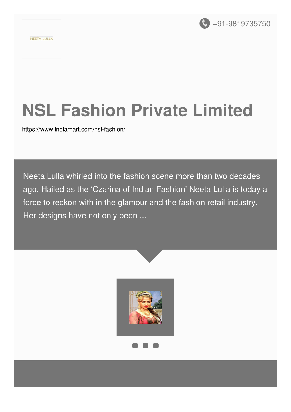 NSL Fashion Private Limited