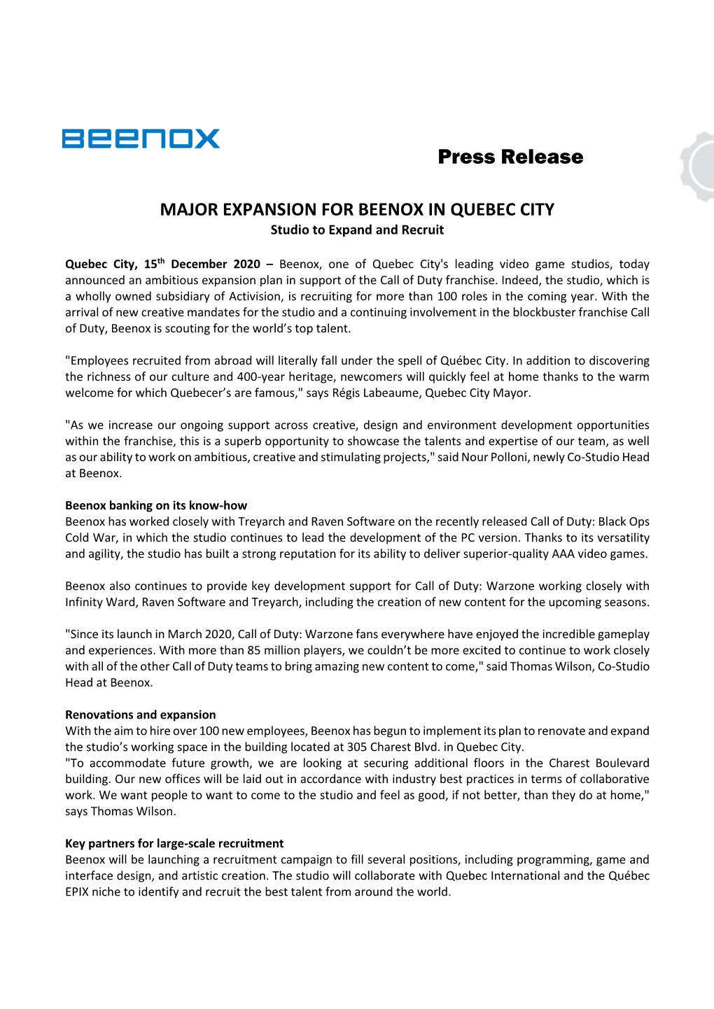 Press Release