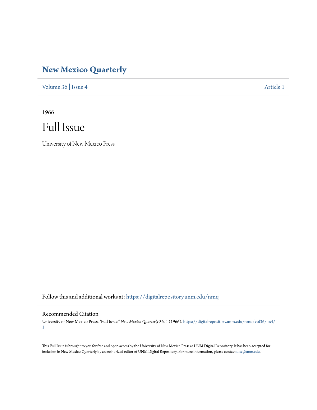 Full Issue University of New Mexico Press