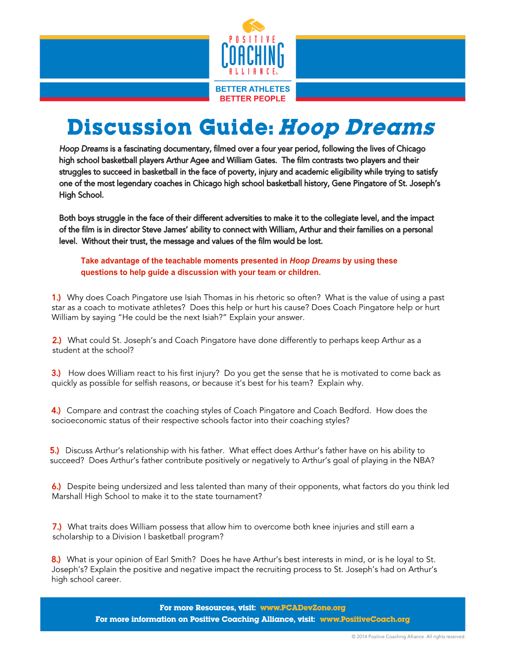 Discussion Guide: Hoop Dreams