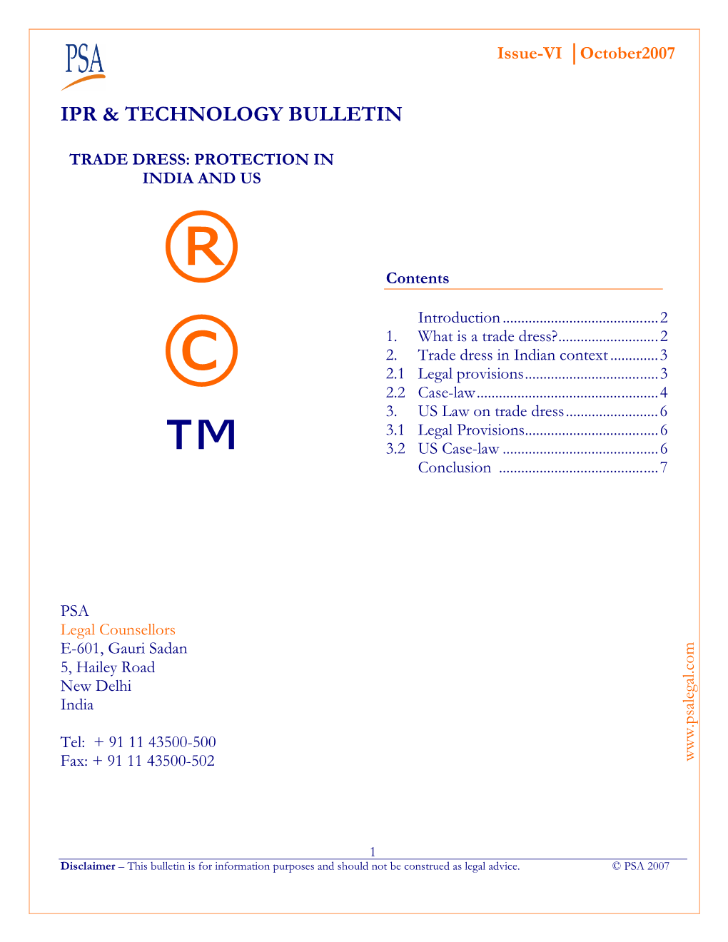 Ipr & Technology Bulletin