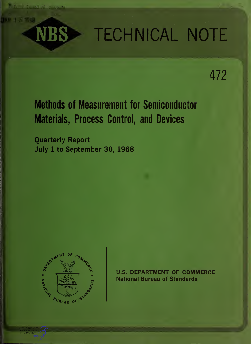 Methods of Measurement for Semiconductor Materials, Process Control, and Devices