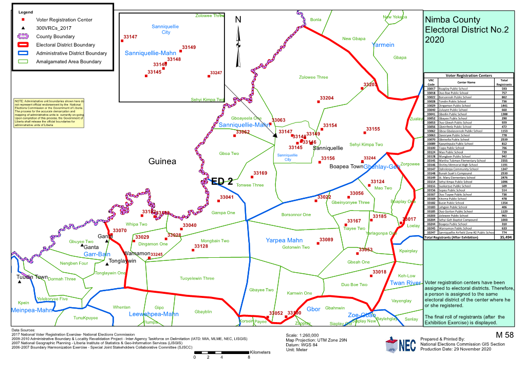 Nimba County Electoral District No.2 2020 Guinea