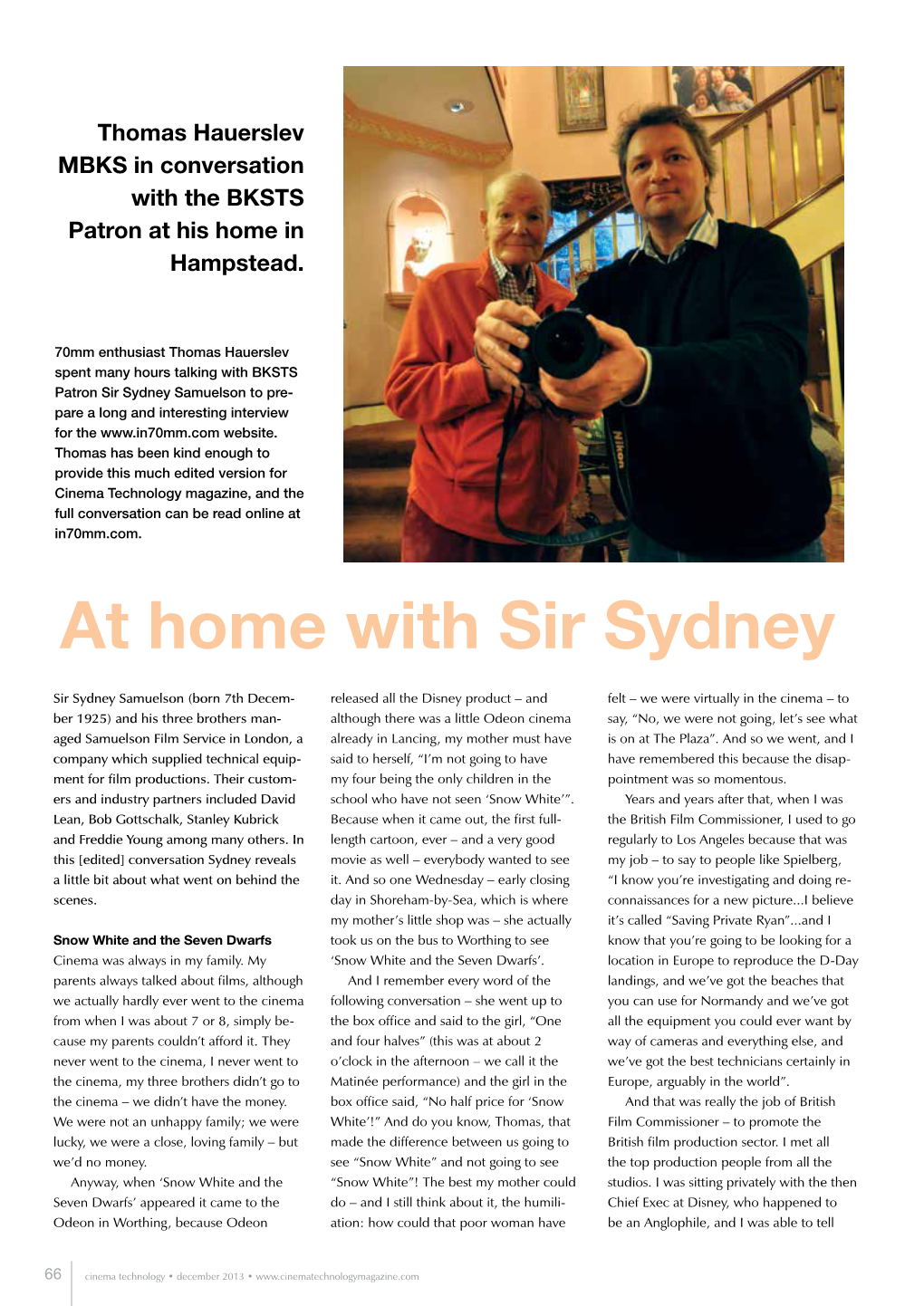 Sir Sydney PDF from Cinema Technology
