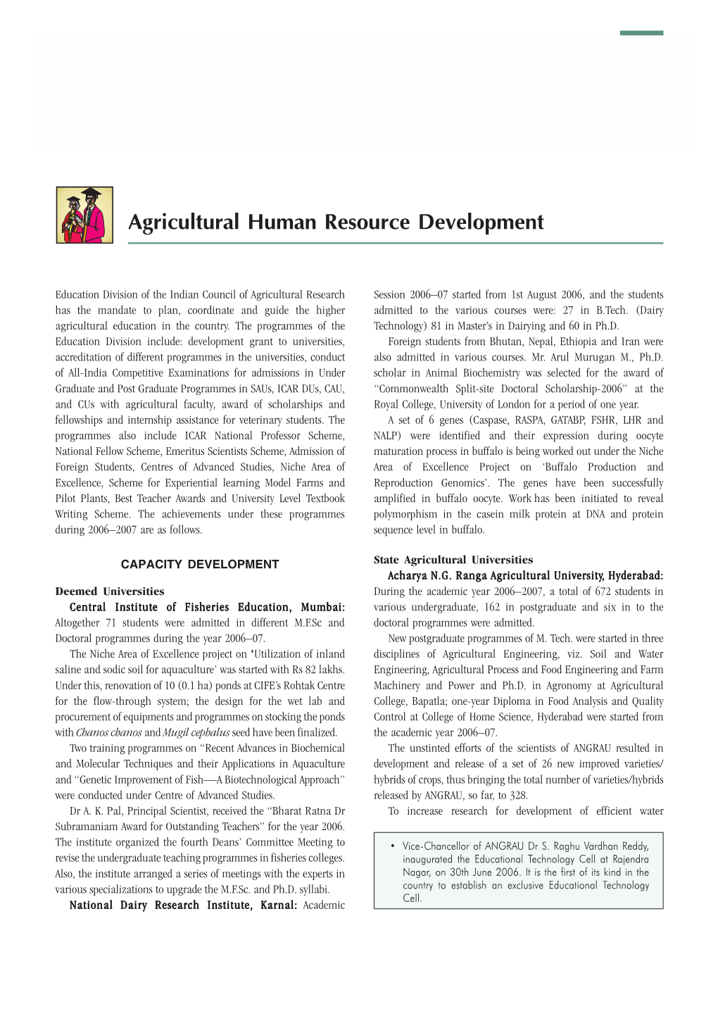 Agricultural Human Resource Development