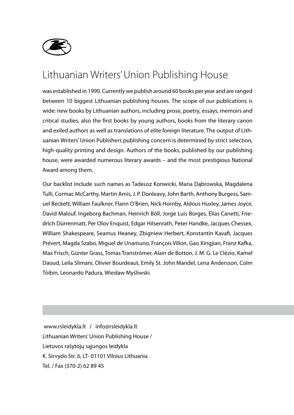 Lithuanian Writers' Union Publishing House