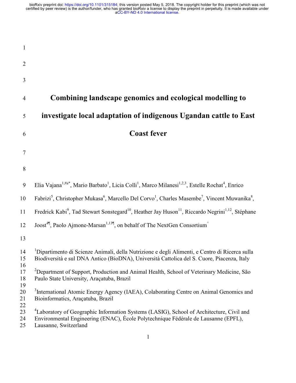 Combining Landscape Genomics and Ecological Modelling To