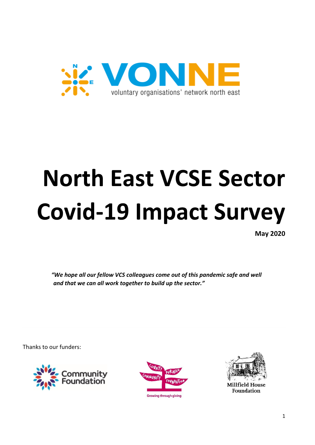 North East VCSE Sector Covid-19 Impact Survey May 2020