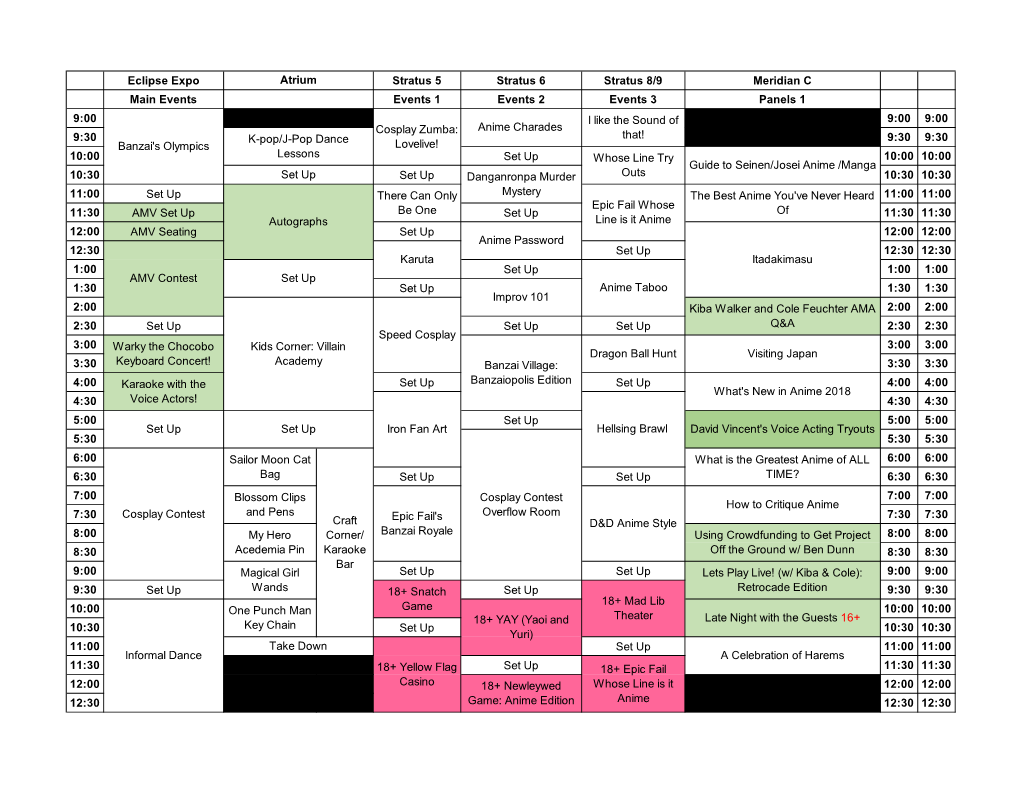 Eclipse Expo Stratus 5 Stratus 6 Stratus 8/9 Meridian C Main Events Events 1 Events 2 Events 3 Panels 1 9:00 9:00 9:00 9:30 9:30