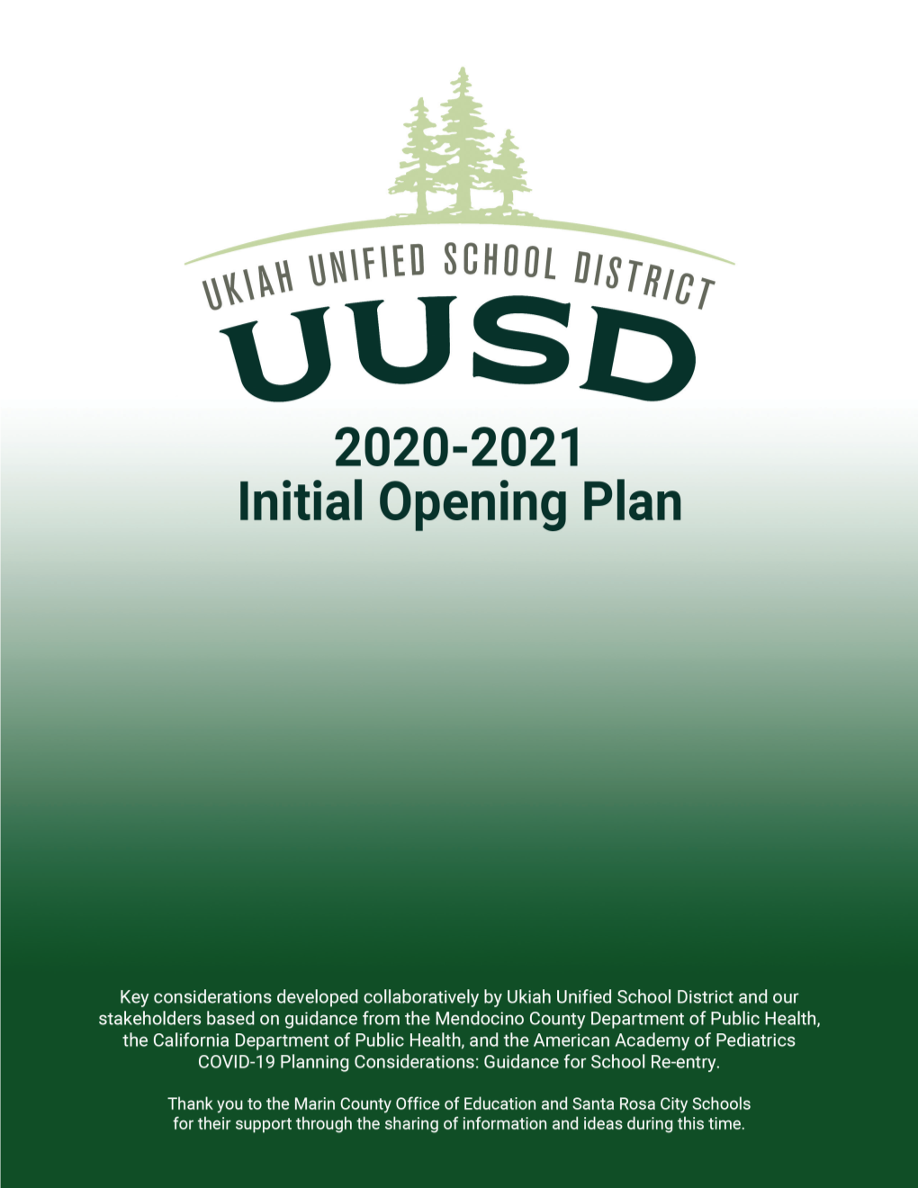 Initial 2020/21 Opening Plan