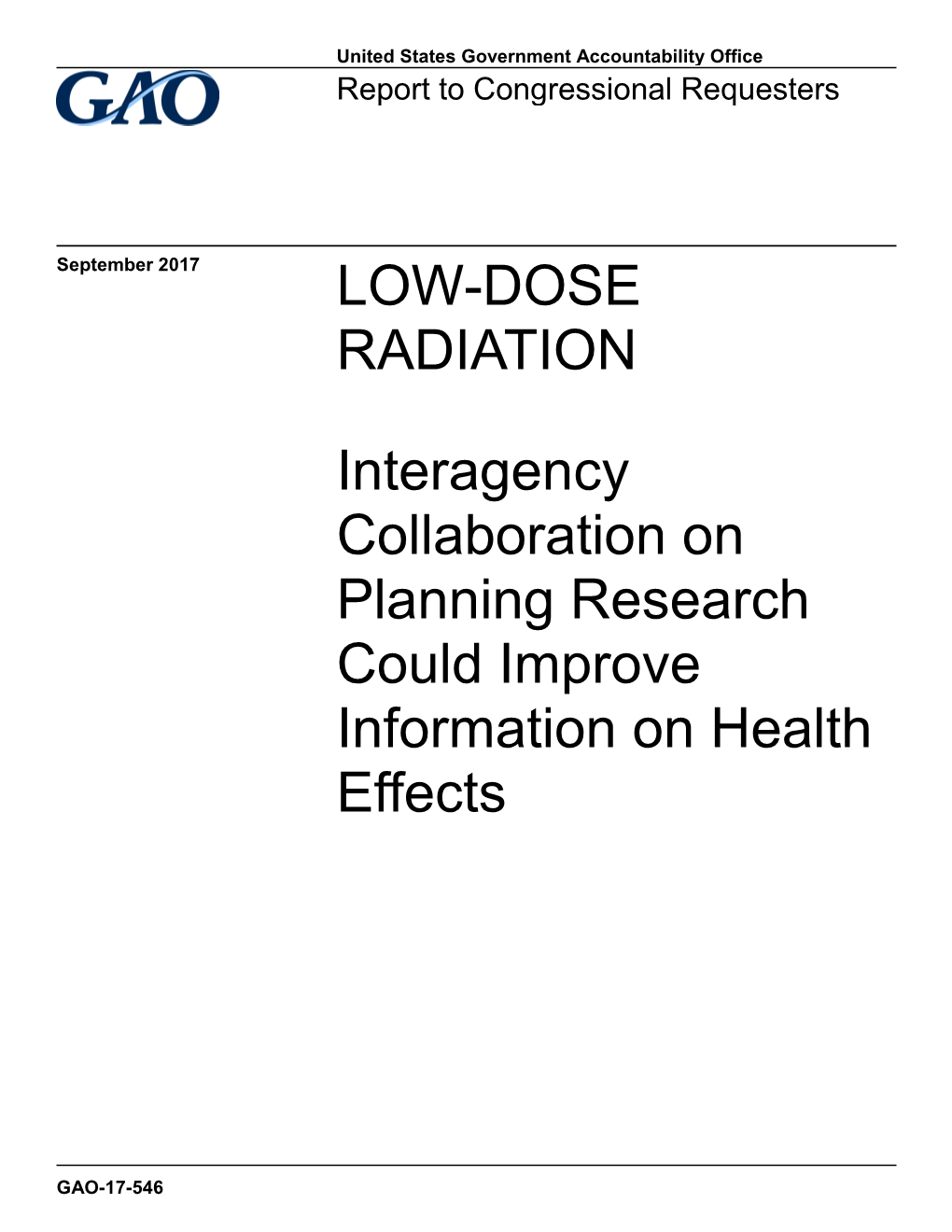 Gao-17-546, Low-Dose Radiation