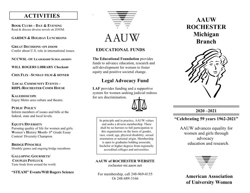 AAUW ROCHESTER Michigan Branch