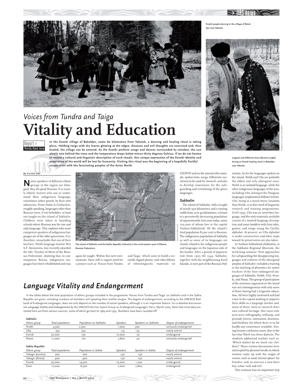 Voices from Tundra and Taiga: Vitality and Education