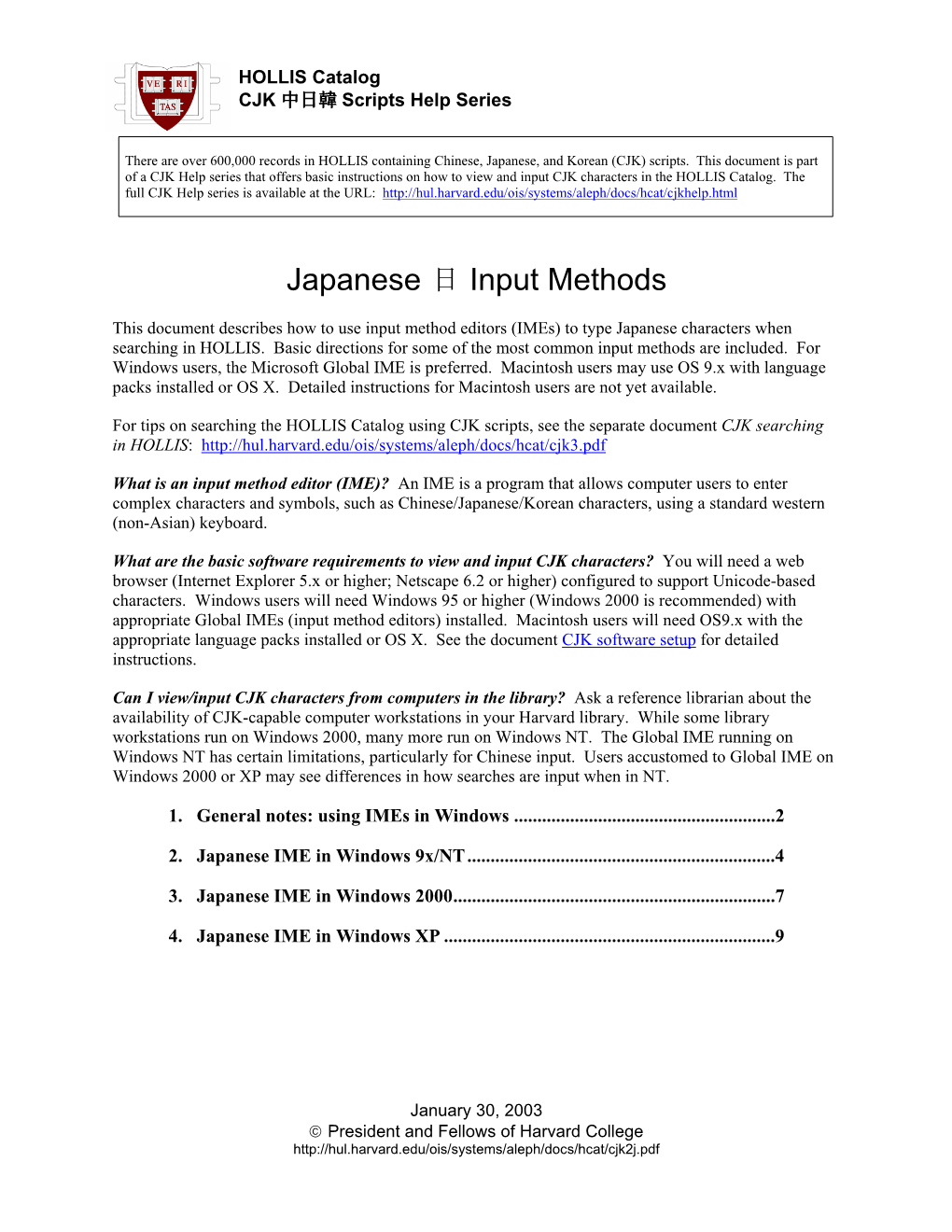 Japanese Imput Methods