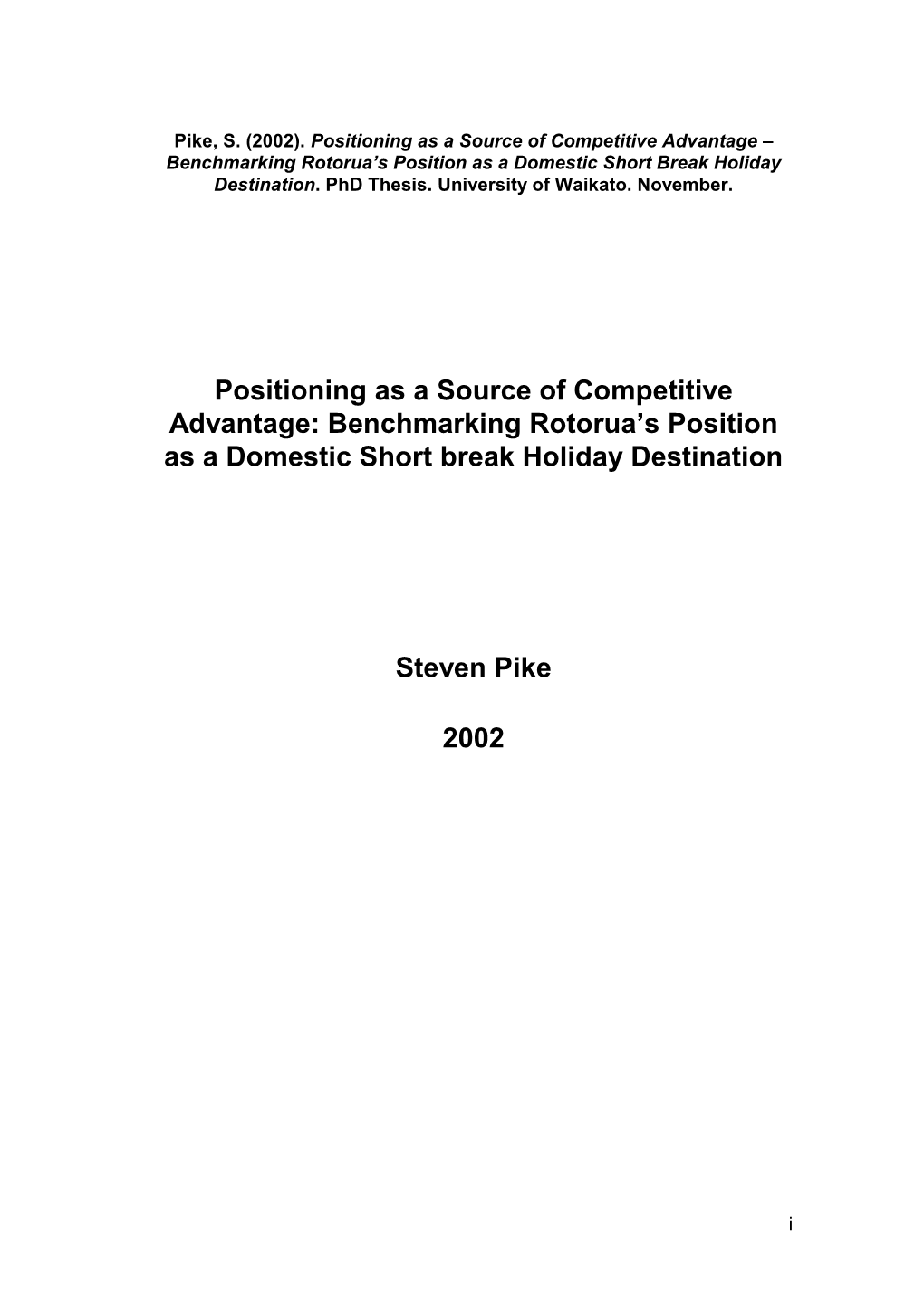 Steven Pike Thesis