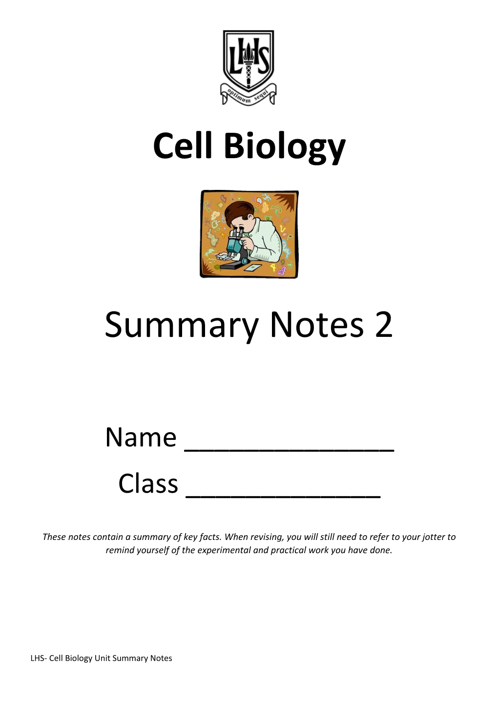 Cell Biology Summary Notes 2