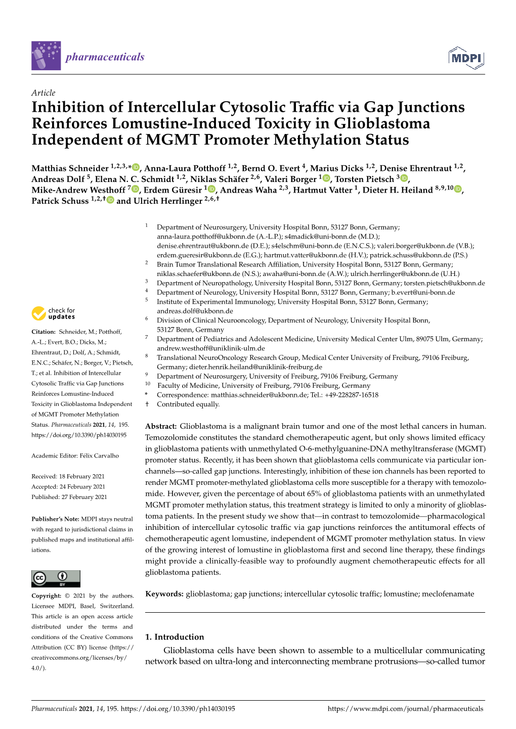 Inhibition of Intercellular Cytosolic Traffic Via Gap Junctions Reinforces Lomustine-Induced Toxicity in Glioblastoma Independen