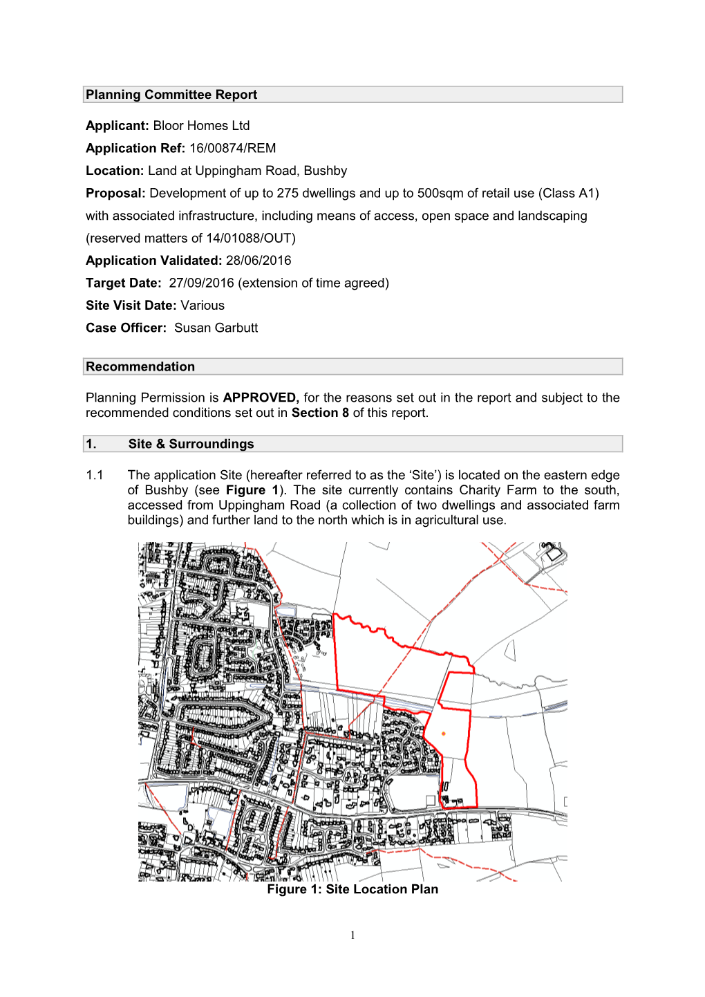 Bloor Homes Ltd Application Ref: 16/00874/REM Location