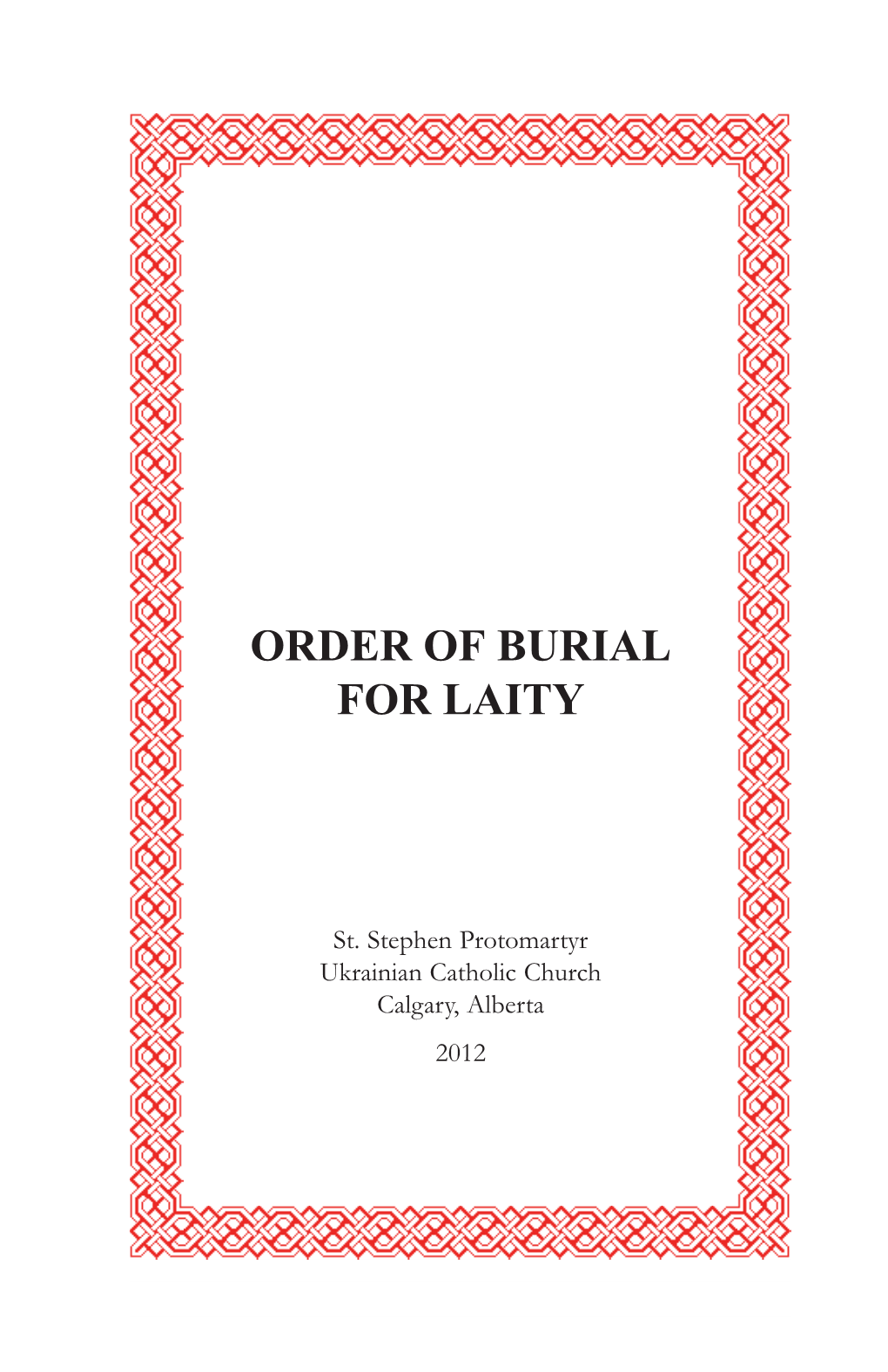 Order of Burial for Laity