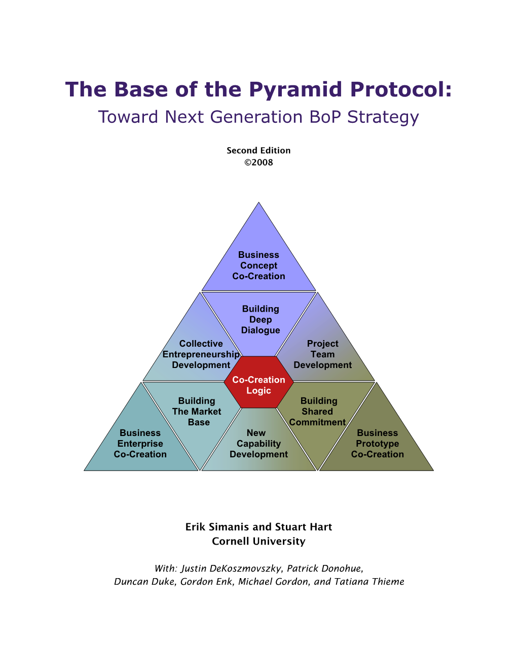 The Base of the Pyramid Protocol: Toward Next Generation Bop Strategy