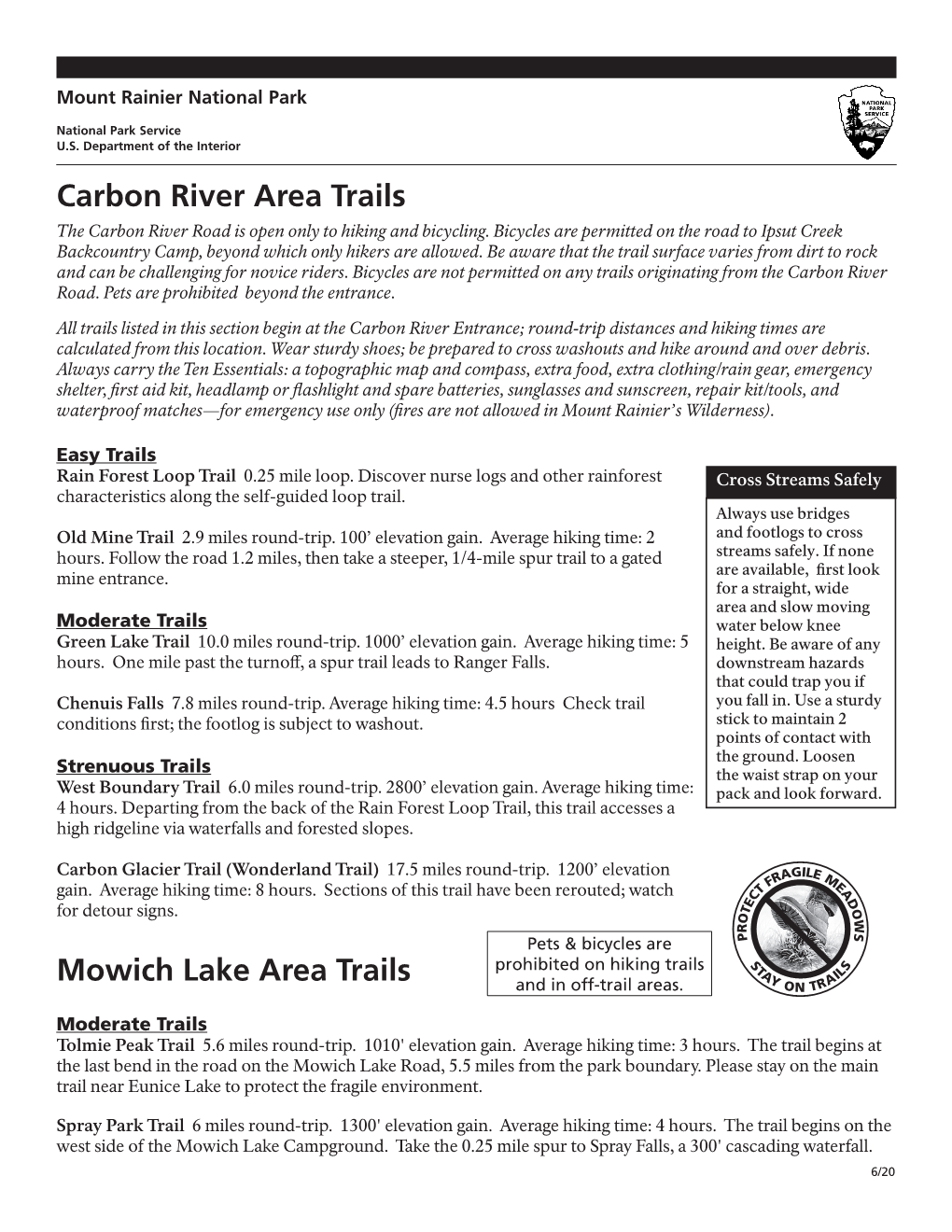 Carbon River & Mowich Area Trails