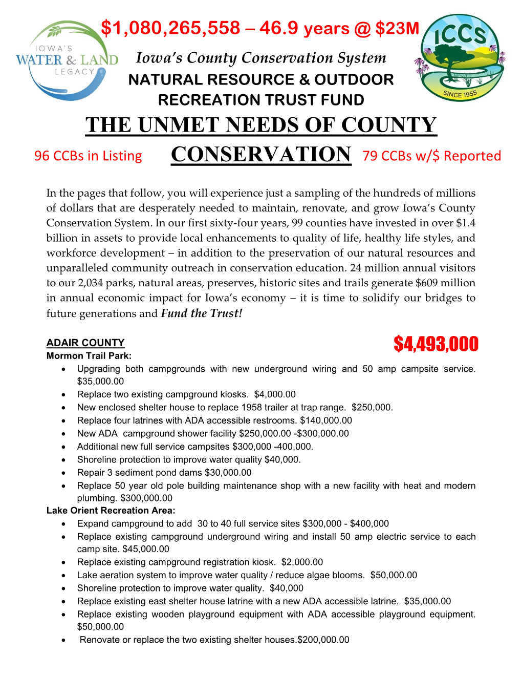 The Unmet Needs of County Conservation