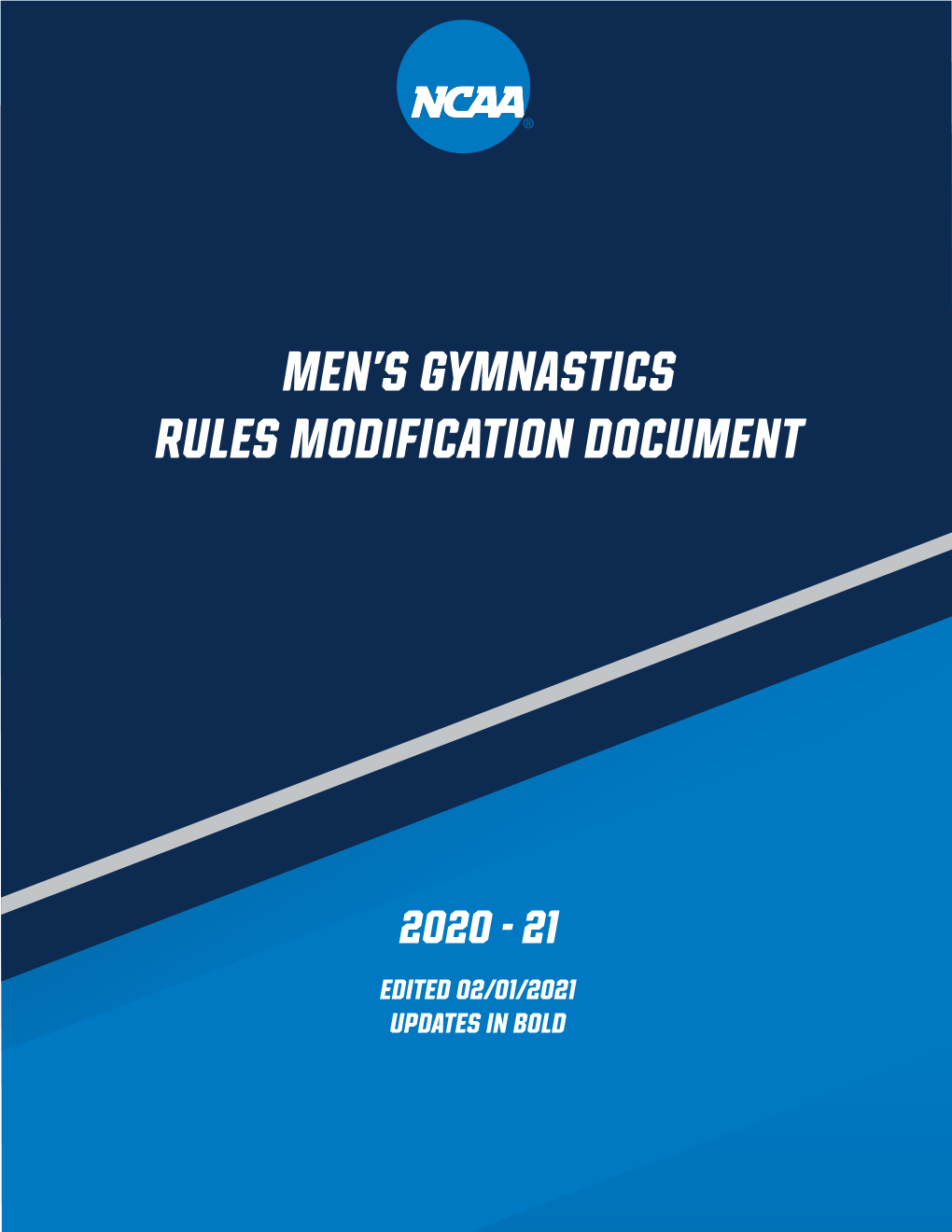 Men's Gymnastics Rules Modification Document