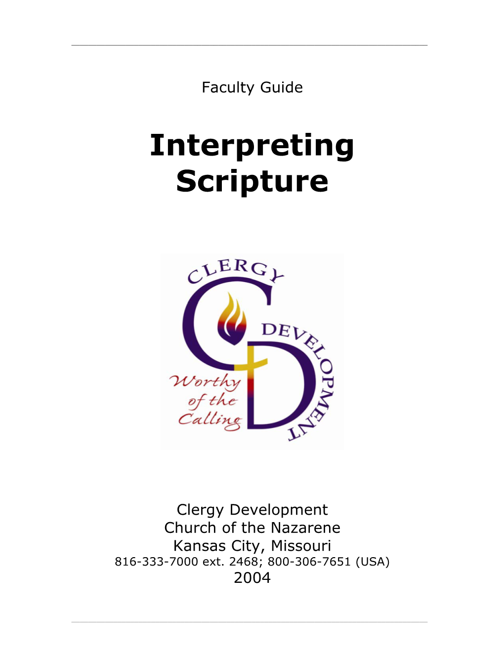 Interpreting Scripture