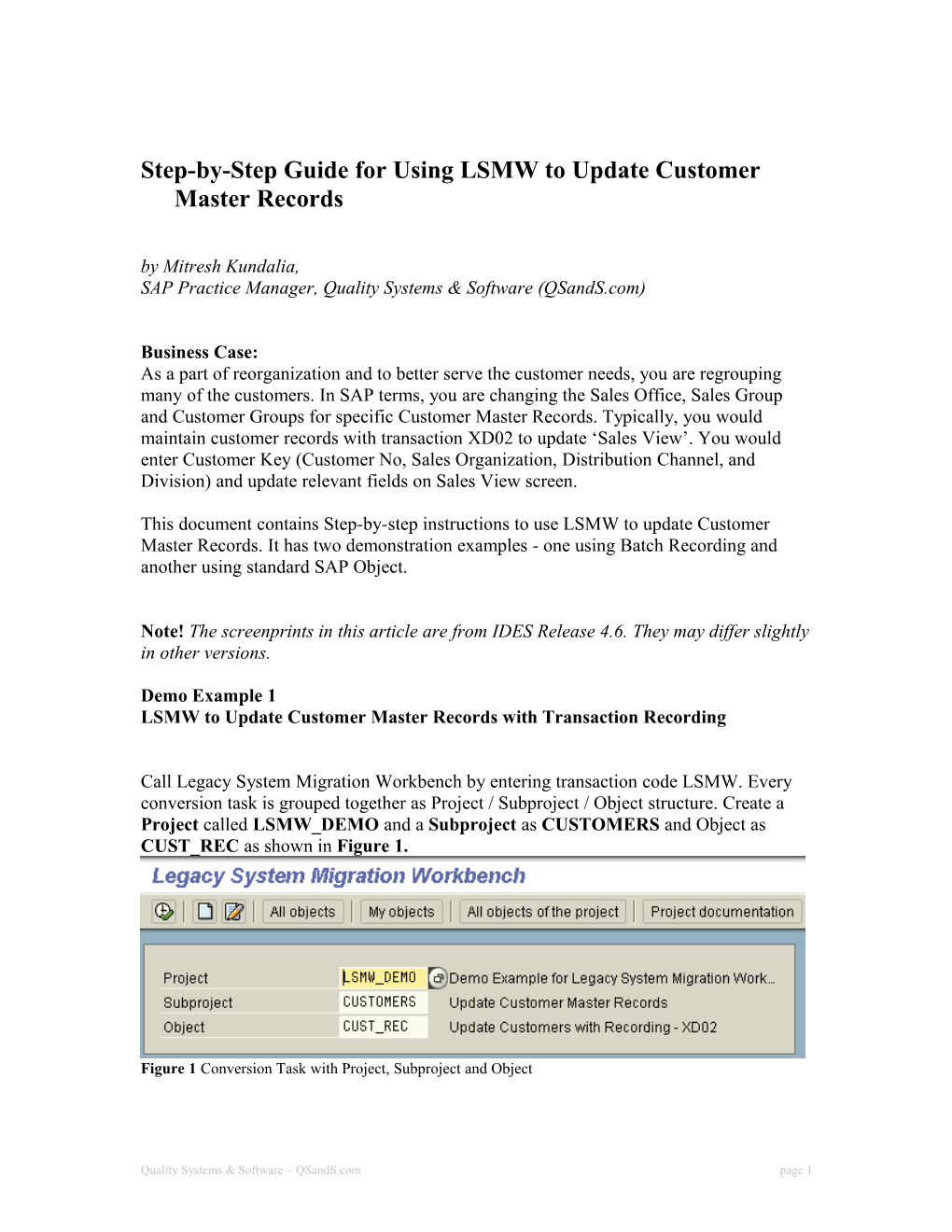 Step-By-Step Guide for Using LSMW