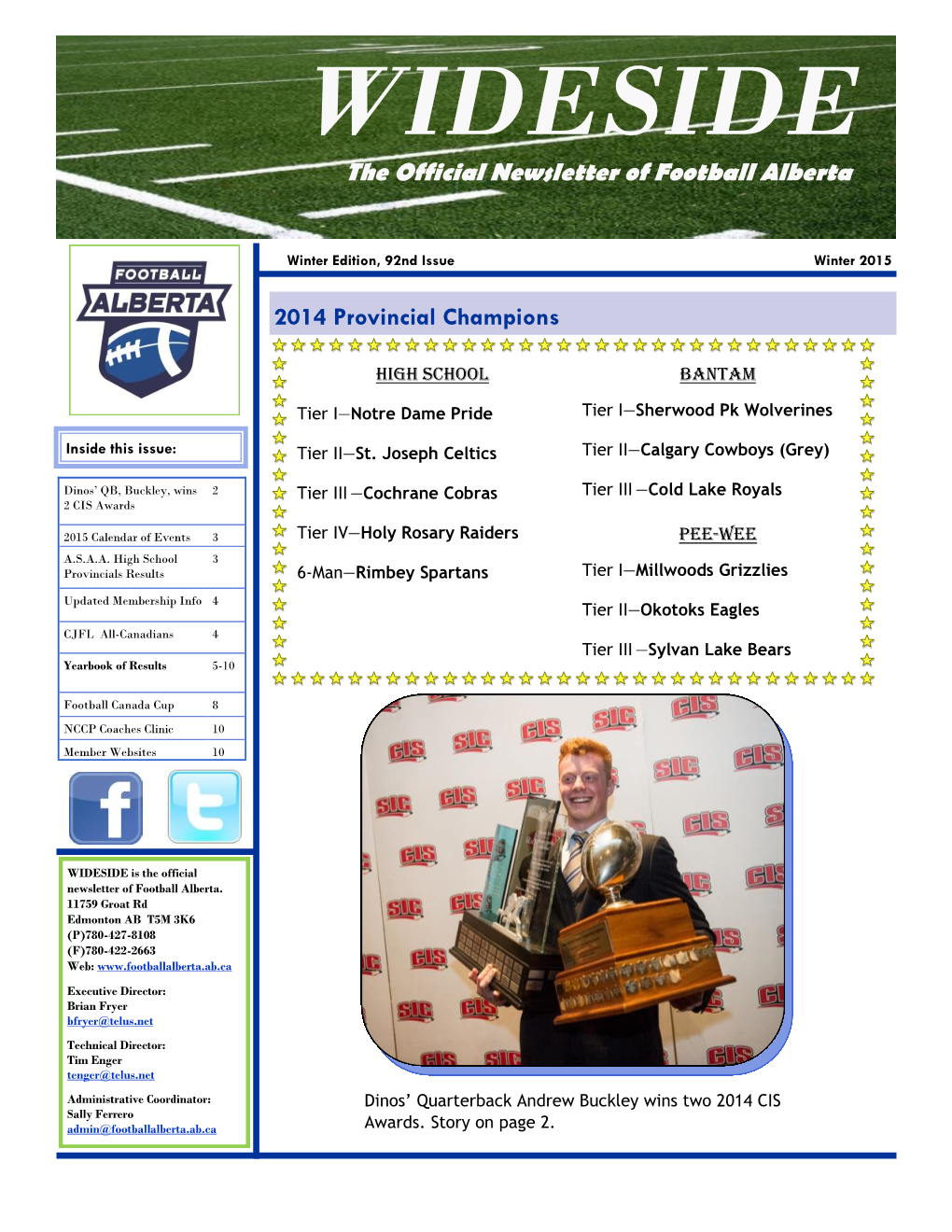WIDESIDE the Official Newsletter of Football Alberta