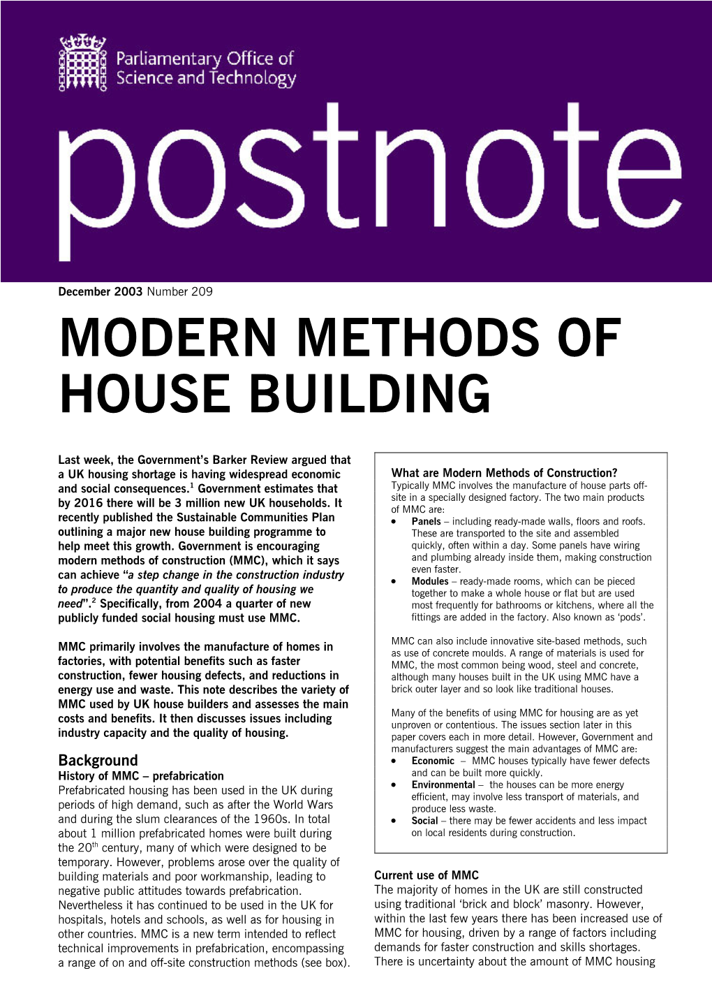 Modern Methods of House Building