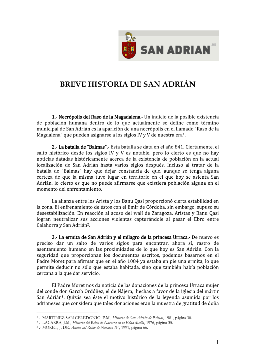 Breve Historia De San Adrián