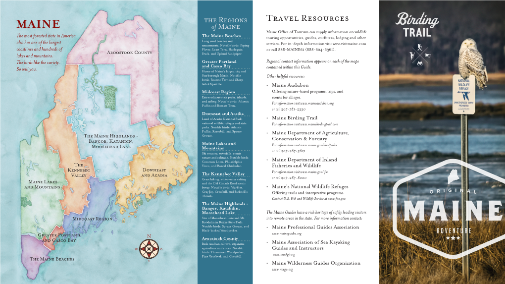 Maine Birding Trail National Wildlife Refuges and State for Information Visit Parks