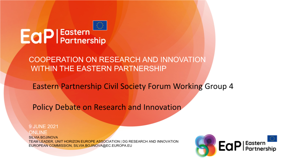 Eastern Partnership Civil Society Forum Working Group 4 Policy Debate on Research and Innovation