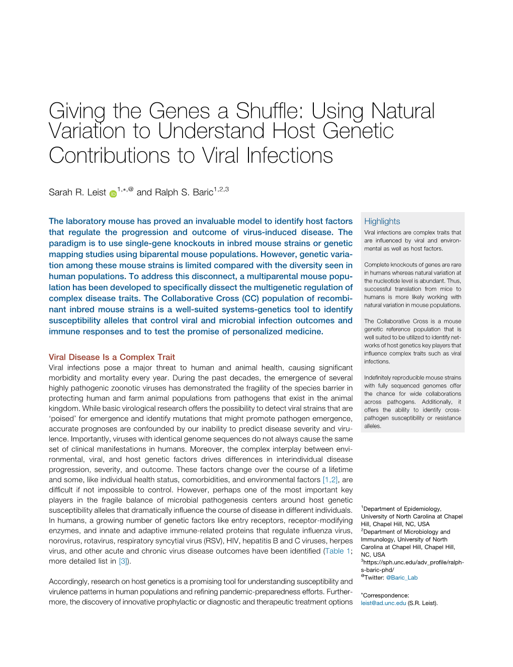Giving the Genes a Shuffle: Using Natural Variation to Understand