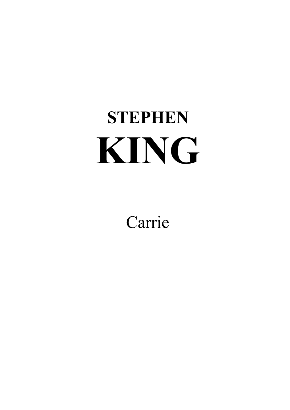 Carrie – Stephen King